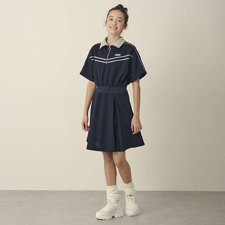 Half ZIP Cut One-Piece Dress,, medium