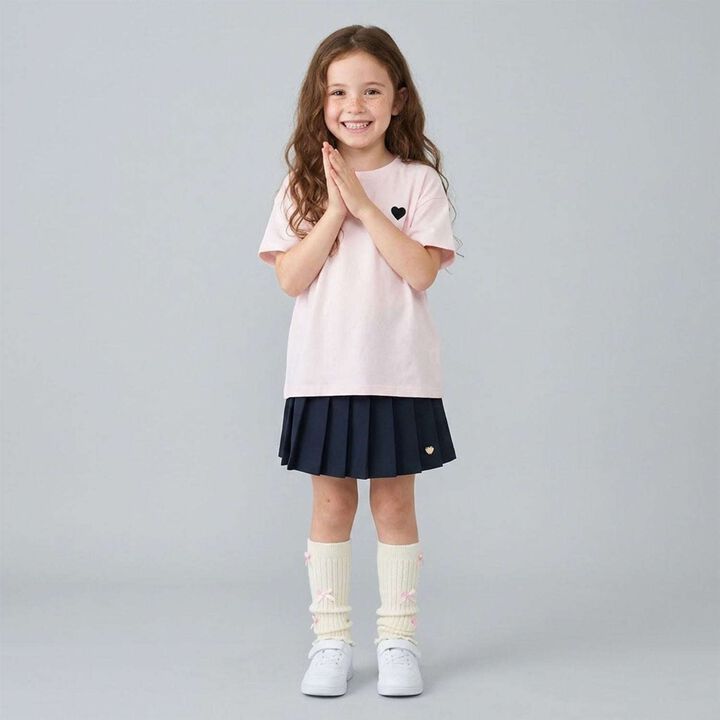 [100% Cotton] Heavy Rotation A-Line T-Shirt 2-Piece Set for Girls Kids,Dark red, medium image number 24