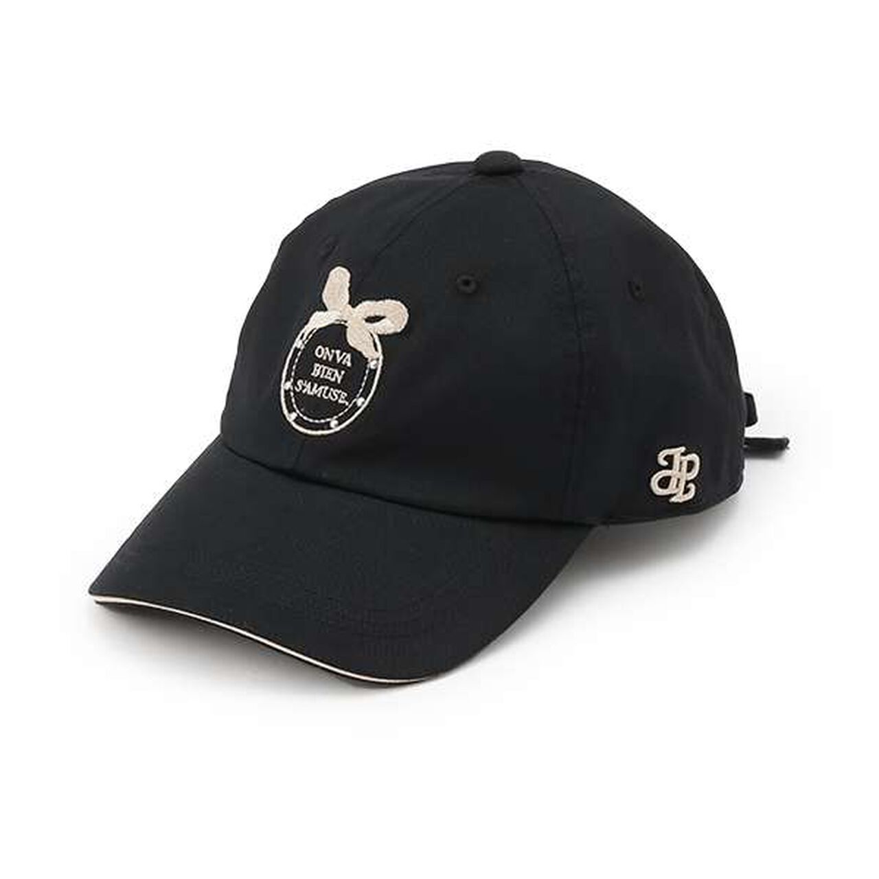 Ribbon Embroidered Cap,Black, large image number 0