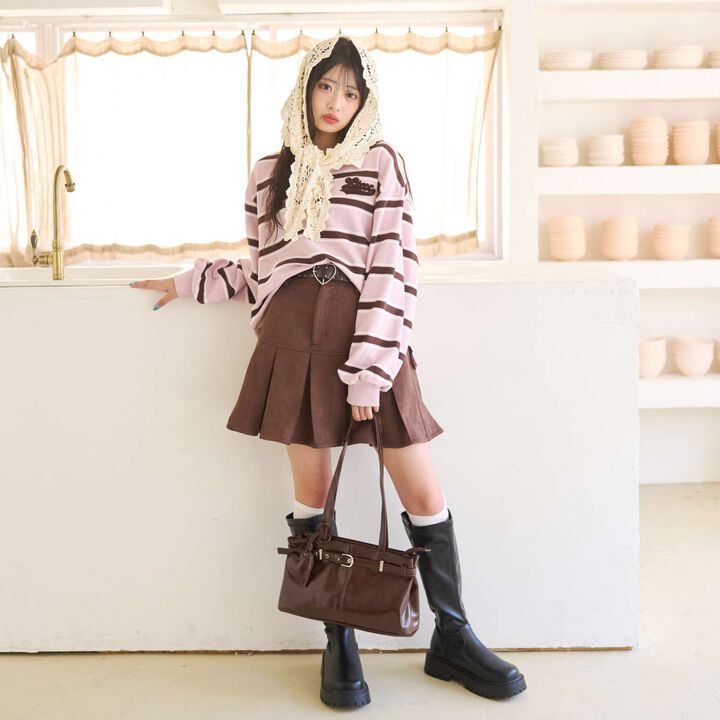 [LTXC] Long Handle Belt Boston Bag,Brown, medium image number 1