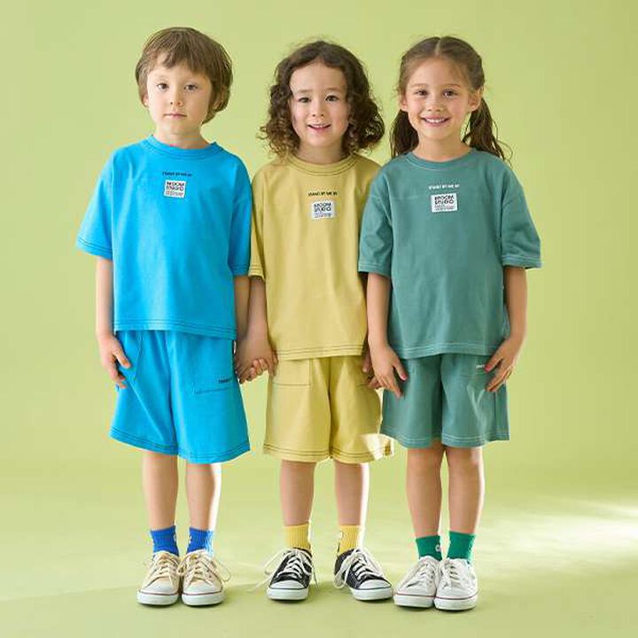 [Coordinatable Setup] [Kaiteki Tenjiku] Contrast Stitching 5-Length Pants,Deep blue, medium image number 33