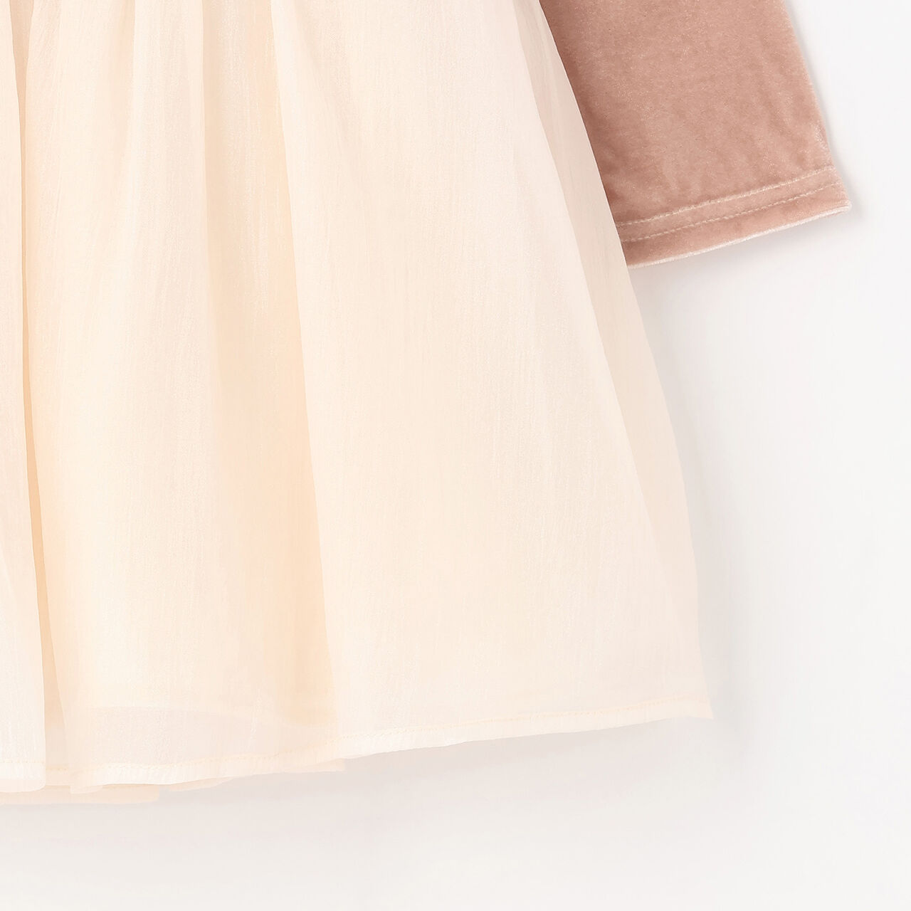 Puff Sleeve Chiffon One-Piece Dress,Black, large image number 5