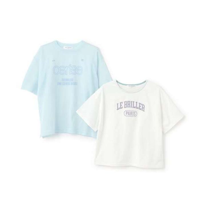 Sheer Knitwear T-Shirt Set,Light blue, medium image number 13