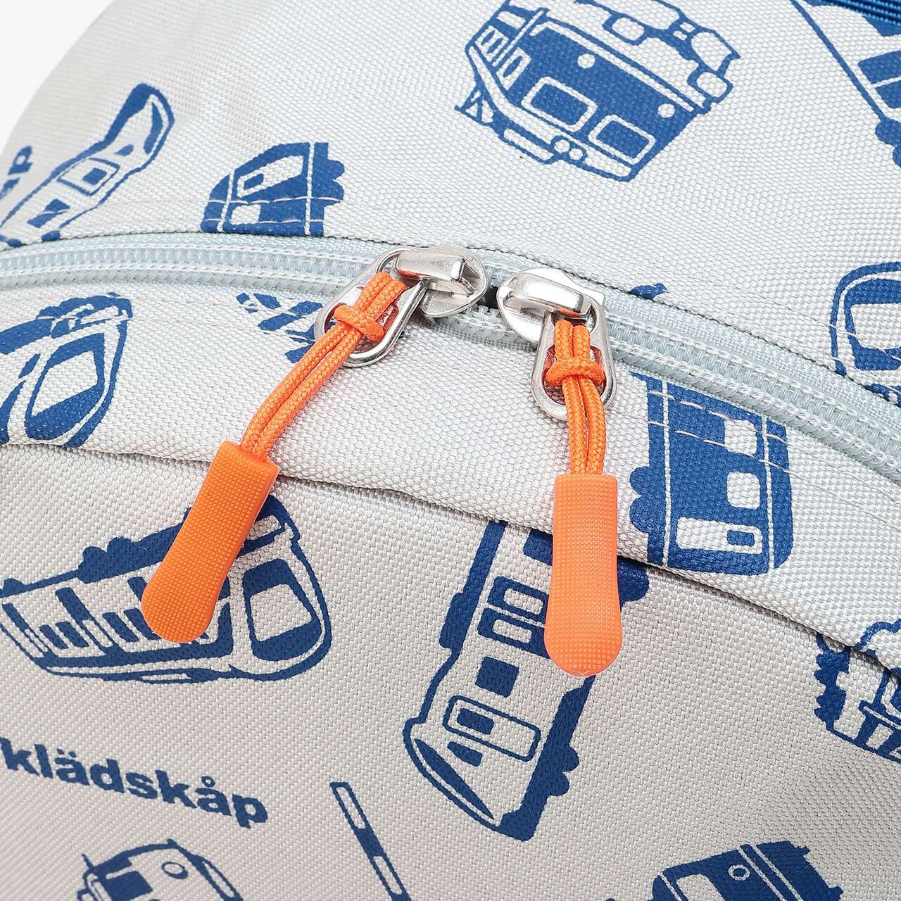 Train Appliqué All-Over Pattern Backpack,Gray, large image number 2