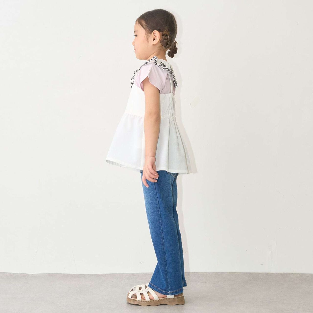 [With Side Pockets] Peplum Bustier for Girls [Kids' Clothing],Dark orange, large image number 13
