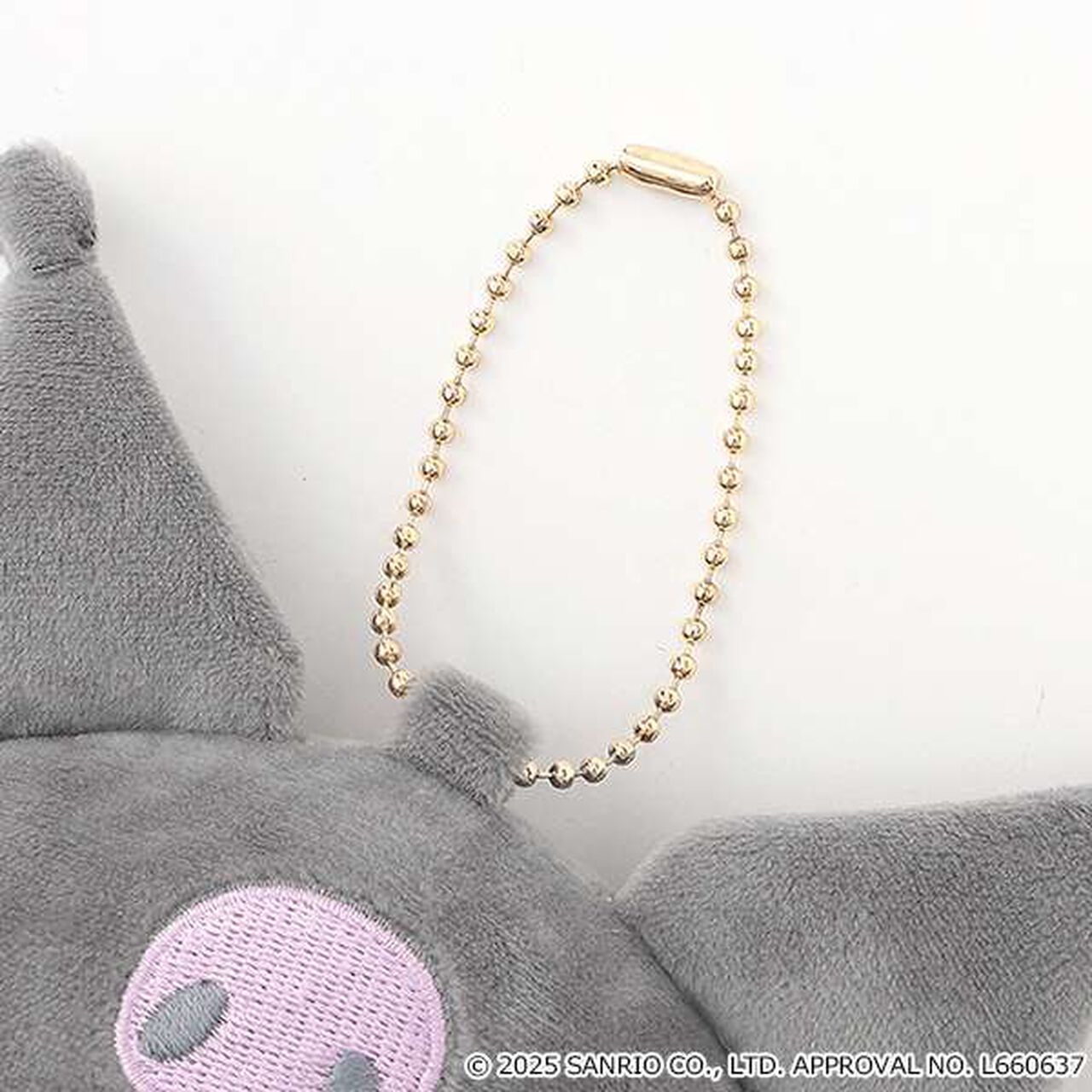 [My Melody & Kuromi] Plush Mirror Charm,Black, large image number 3