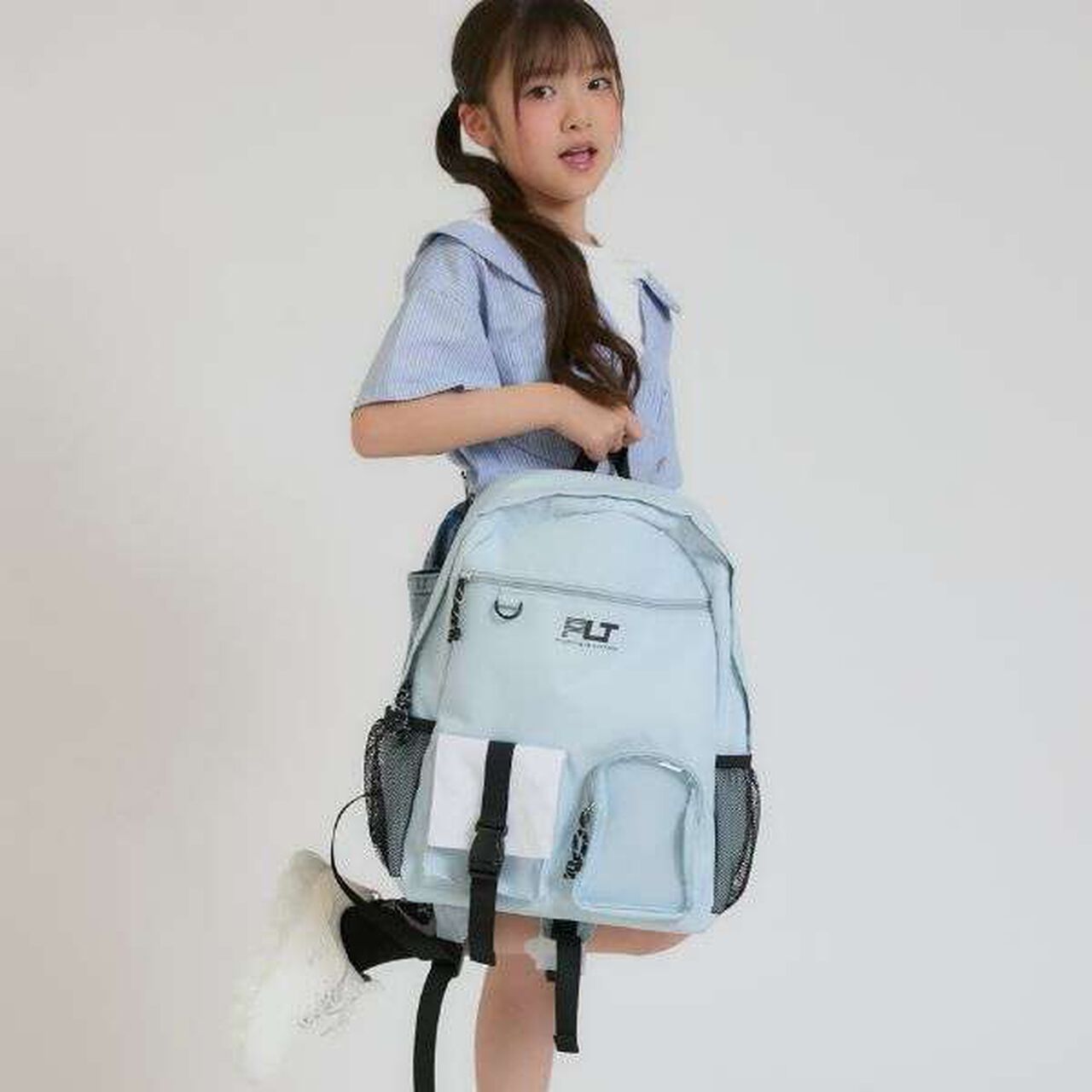 W Pocket Casual Backpack,Sax blue, large image number 0