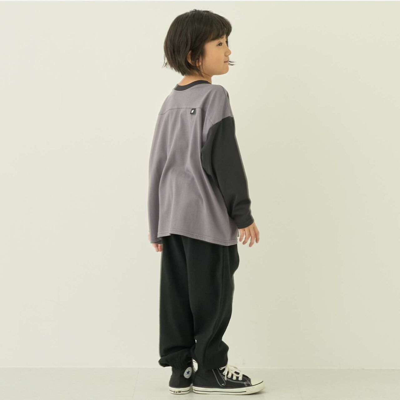 [Muteki T] Long-Sleeve T-Shirt with Name Tag Slot for Kids (Boys & Girls),Milky white, large image number 8