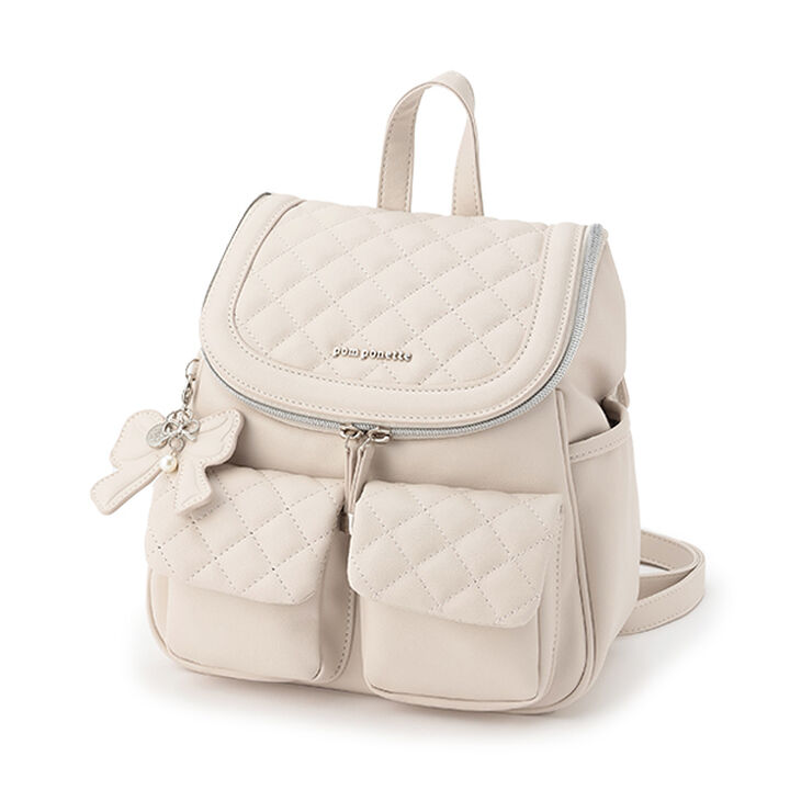 Bucket Backpack with Ribbon Charm,Black, medium image number 17