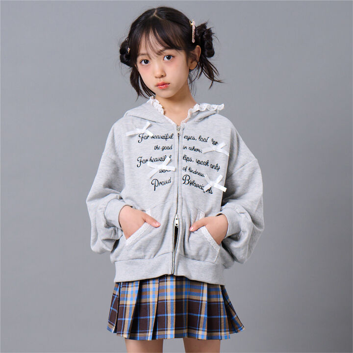 Lace Point Hoodie,Medium gray, medium image number 0