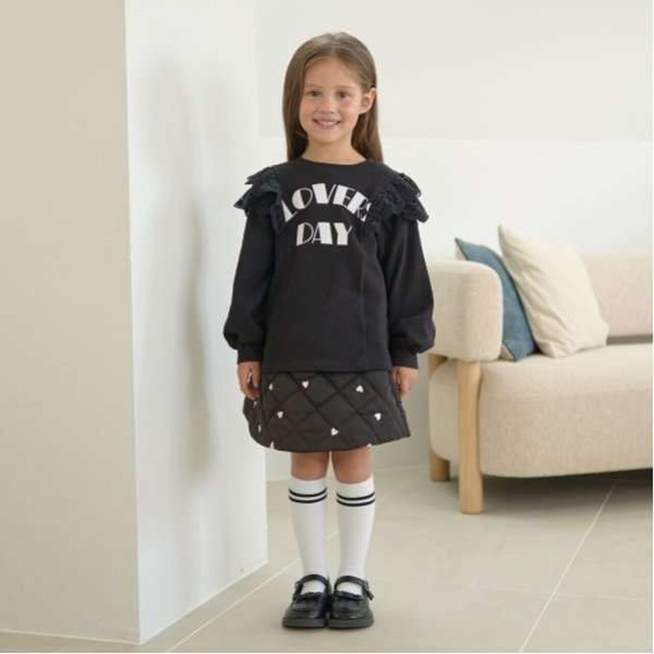 Pilling-Resistant A-Line Sweatshirt,Moss green, large image number 7