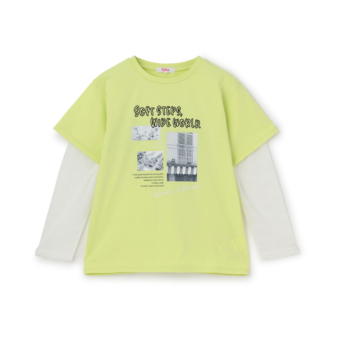 Mesh Sleeve Combination Big T-Shirt,Off white, large image number 11