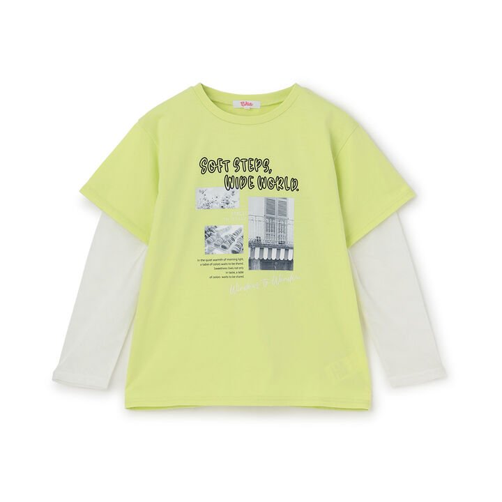 Mesh Sleeve Combination Big T-Shirt,Off white, medium image number 11