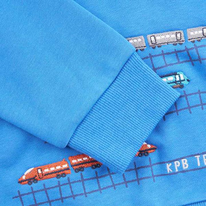 KPBOY Train Embroidery Mini Fleece Set (80-120),Blue, medium image number 10
