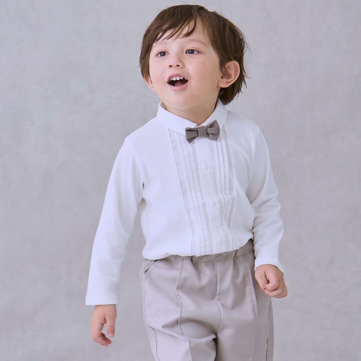 Semi-Formal Bow Tie Cut and Sew Shirt,Off white, medium image number 2