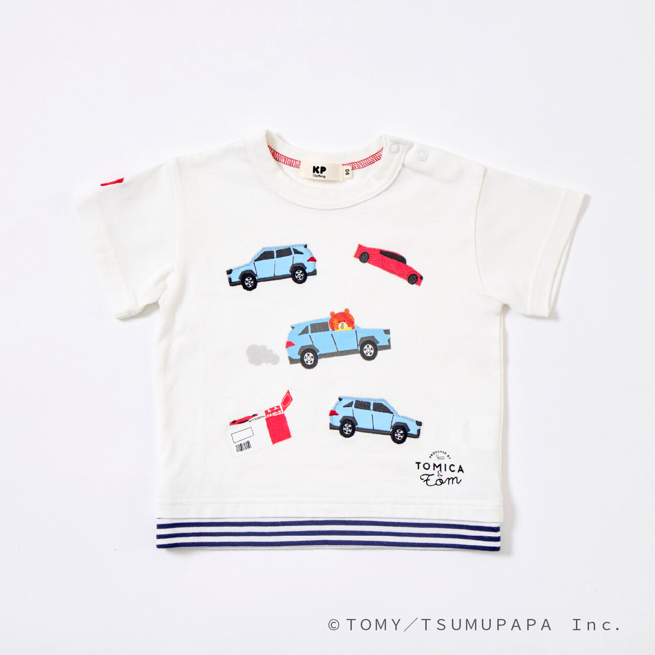 Tomica and Tom Car Appliqu&eacute; T-Shirt,Off white, large image number 5