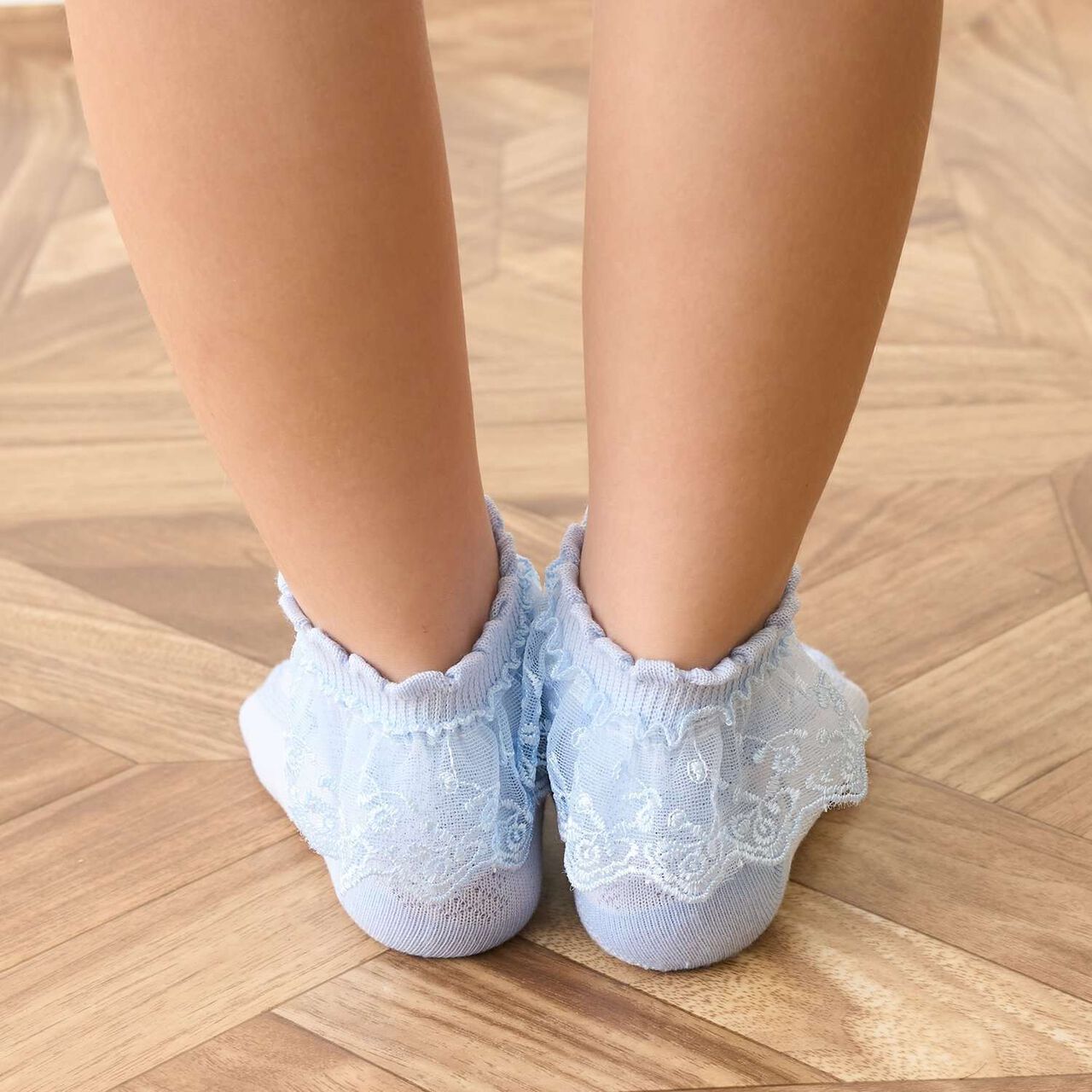 [Lycee Mine Ballet Series] Ruffled Lace Socks,Sax blue, large image number 14