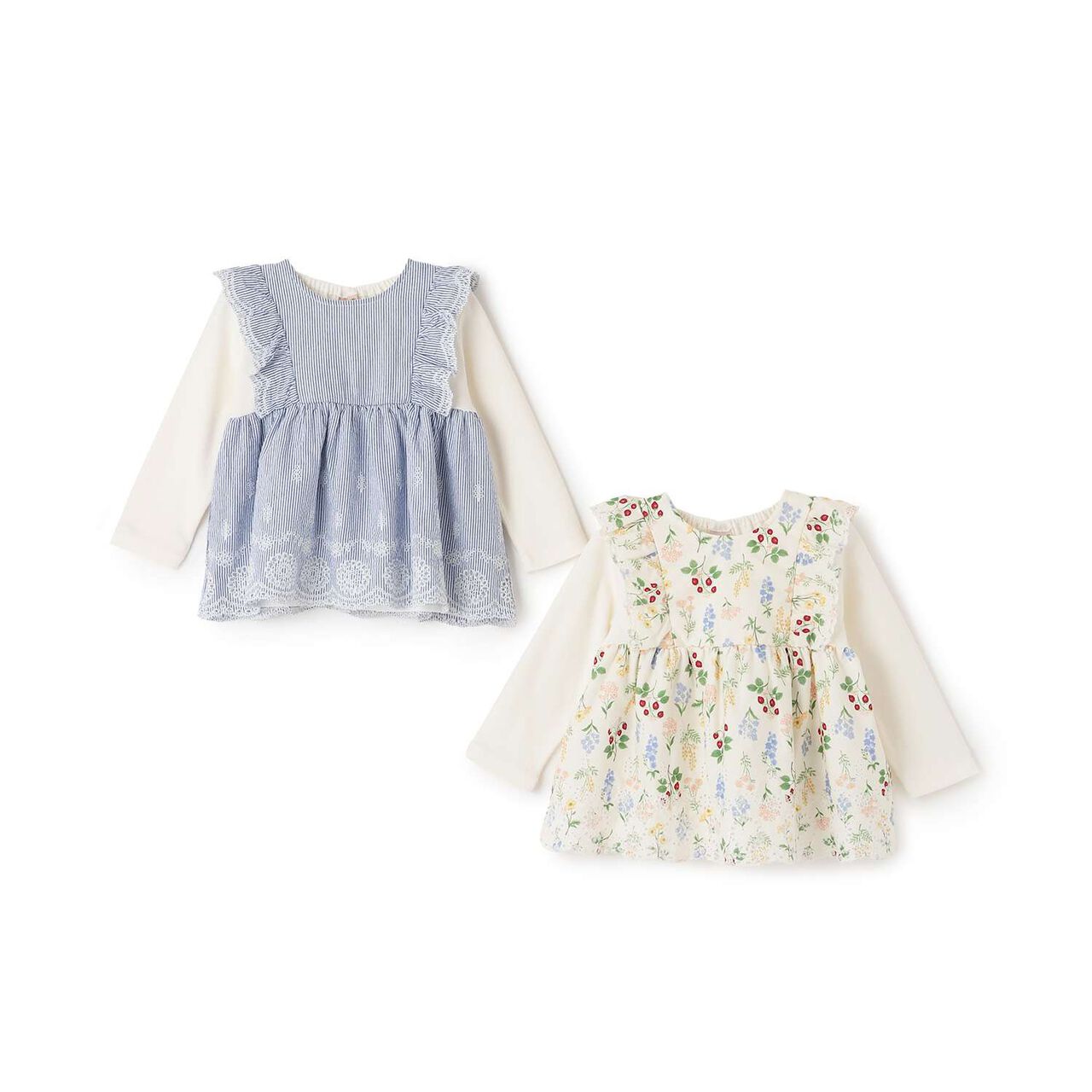 Link Shoulder Frill Long-Sleeve Tunic,Multi color, large image number 14