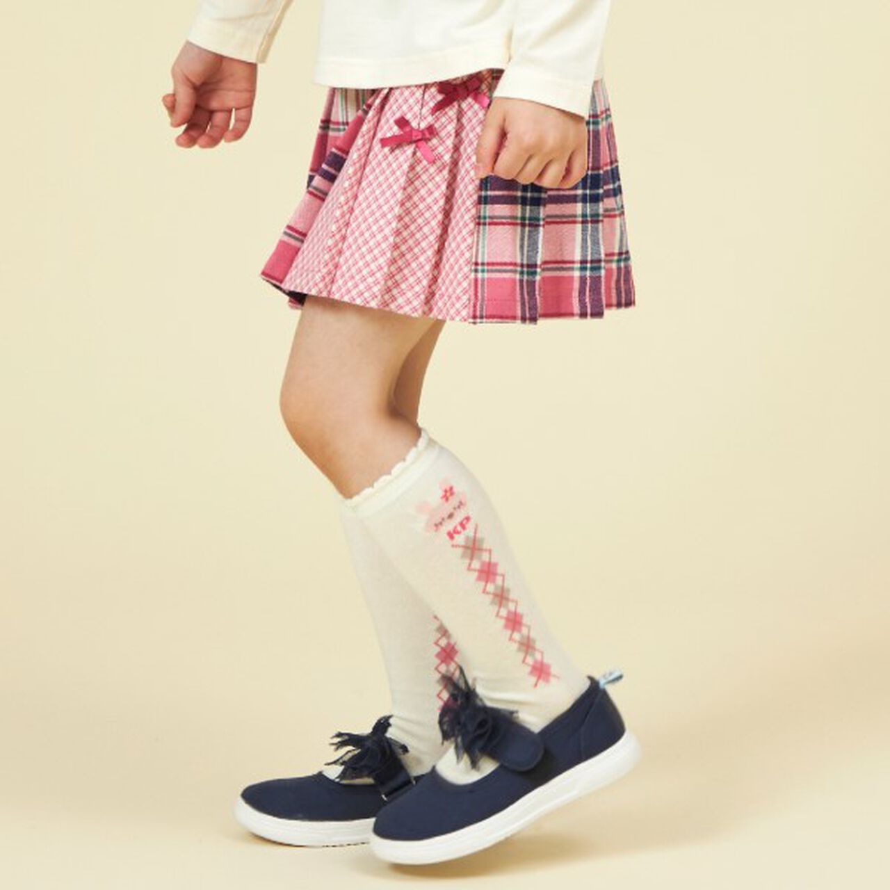 KP Check Pleats Skirt with Shorts (90-160),Pink, large image number 11