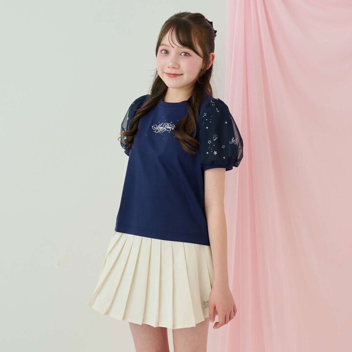 Cool Touch Puff Sleeve Tulle T-Shirt♪,Off white, medium image number 14