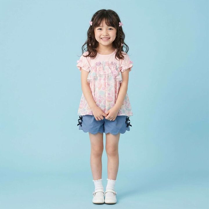 Sweets Motif Color-Block Top,Sax blue, medium image number 2
