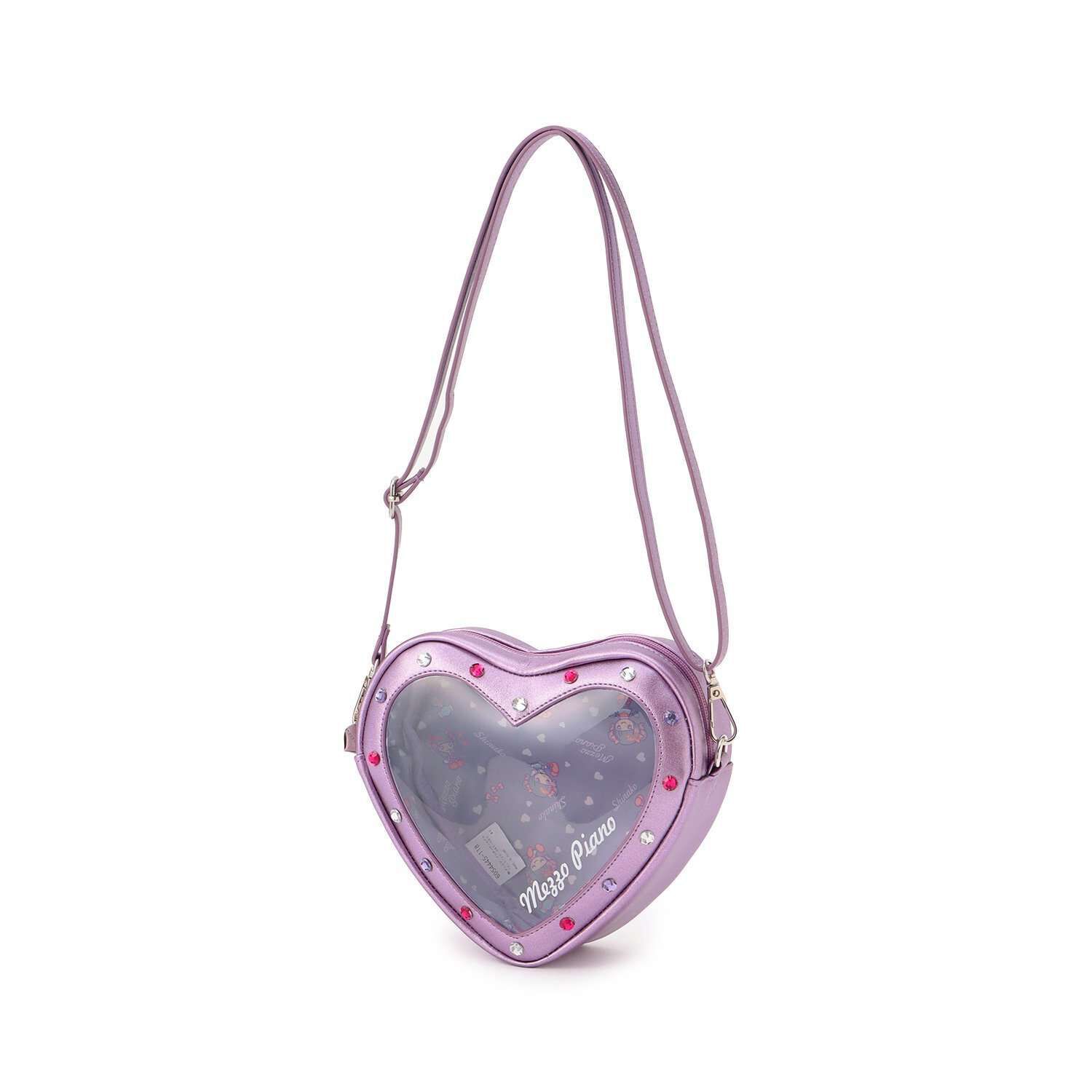 ト*ラ様 mezzo piano 刺繍ハンドバッグ Shinako-chan Heart Small Shoulder Bag for Fandom Activities