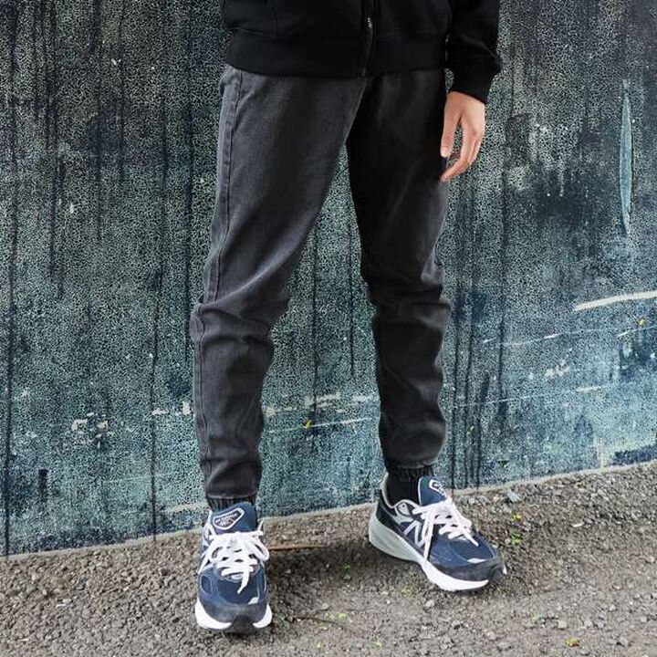 Stretch Denim Jogger Pants,Deep blue, medium image number 17