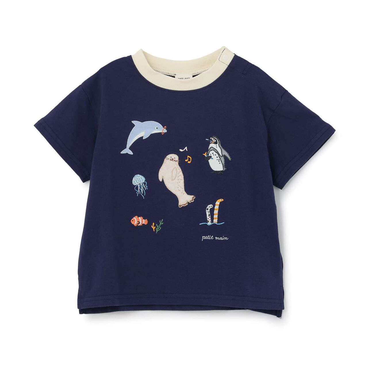 [Cool Touch] Sea Creature Appliqu&eacute; Short Sleeve T-Shirt,Off white, large image number 19