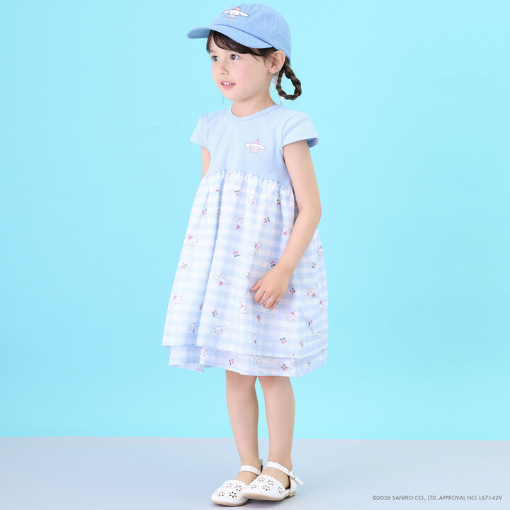 [Sanrio Characters/Cool Sensation] Short-Sleeve Fabric Combo One-Piece Dress,Red, medium image number 1