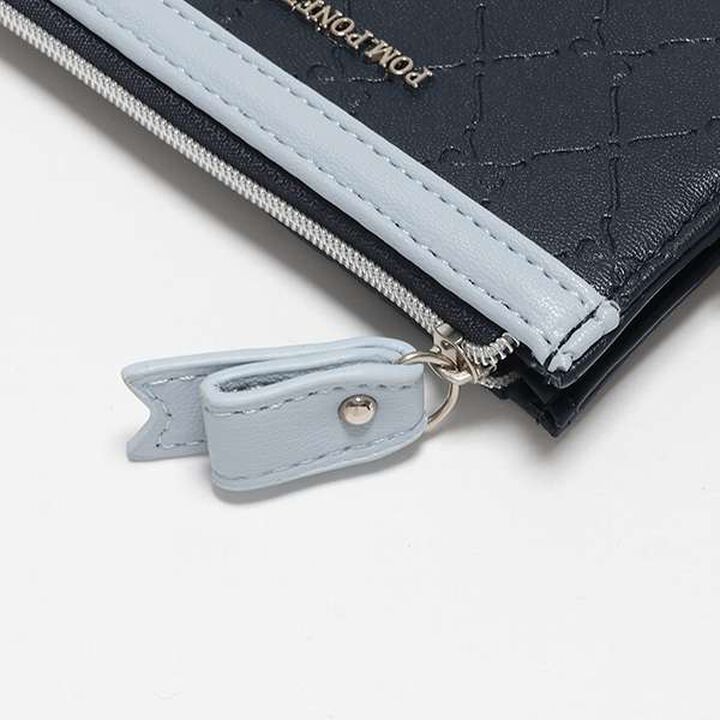 All-Over Pattern Ribbon Embossed Card Holder,Navy, medium image number 2