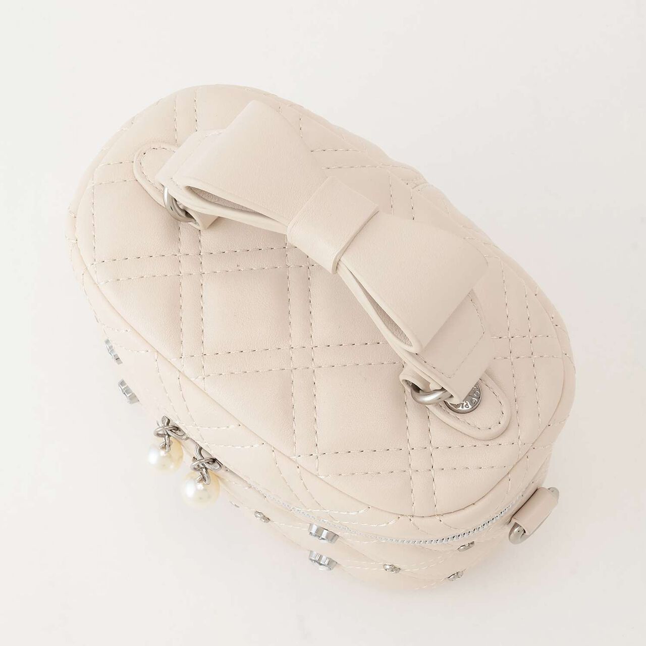 Glitter Ribbon Vanity Shoulder Bag,Ivory, large image number 6