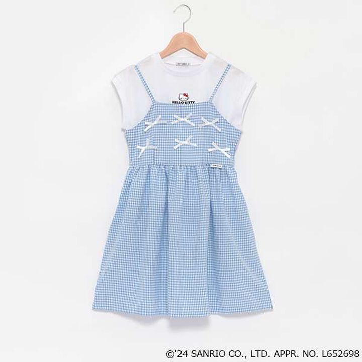 Hello Kitty Gingham Camisole One-Piece Dress Set,Blue, medium image number 9