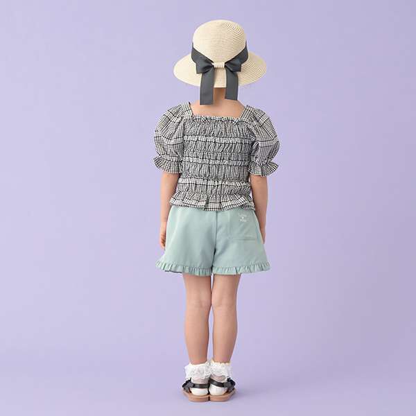 Gingham Check Shirred Puff Blouse | Narumiya Official Global
