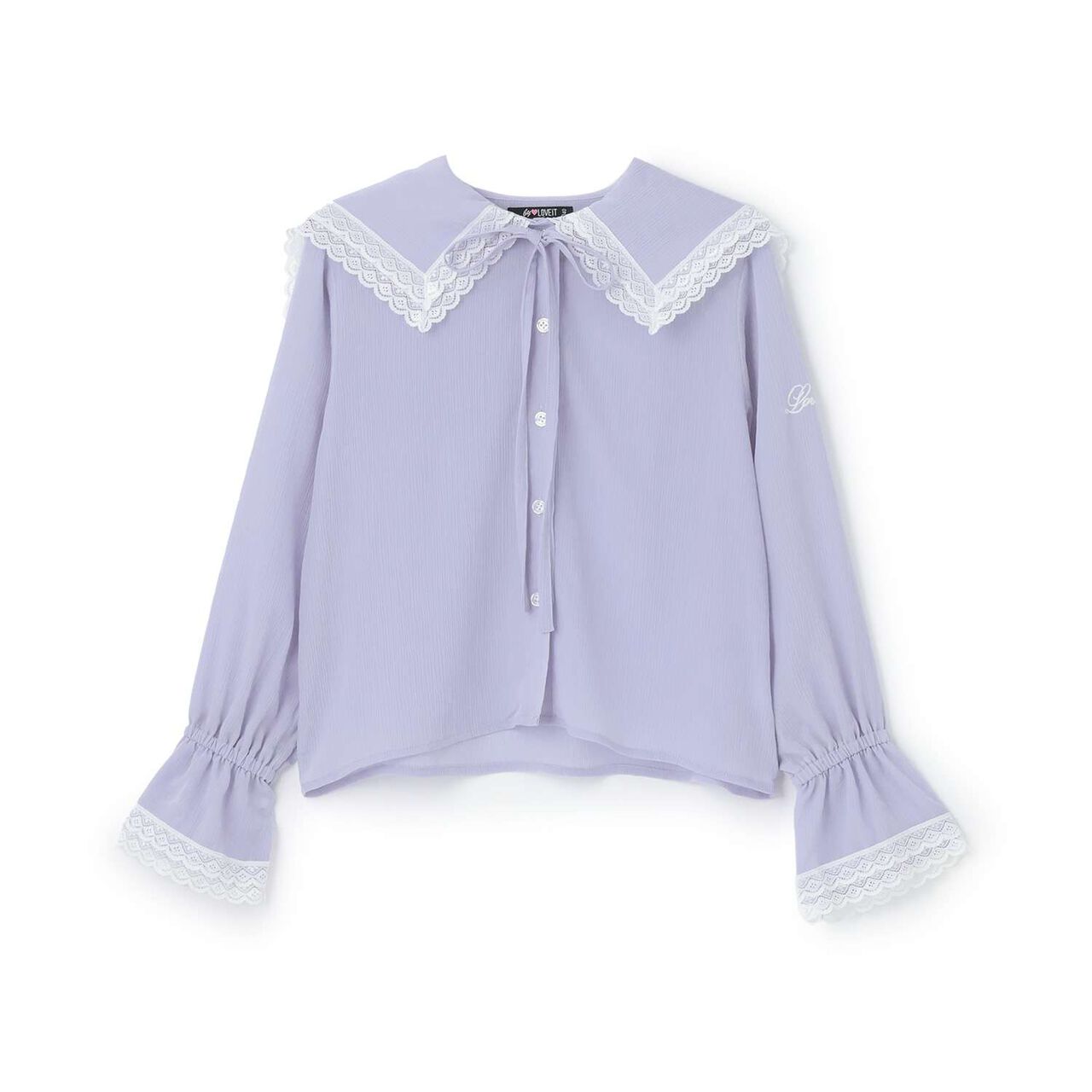 [Graduation Attire] Double Sailor Collar Blouse,Sax blue, large image number 0