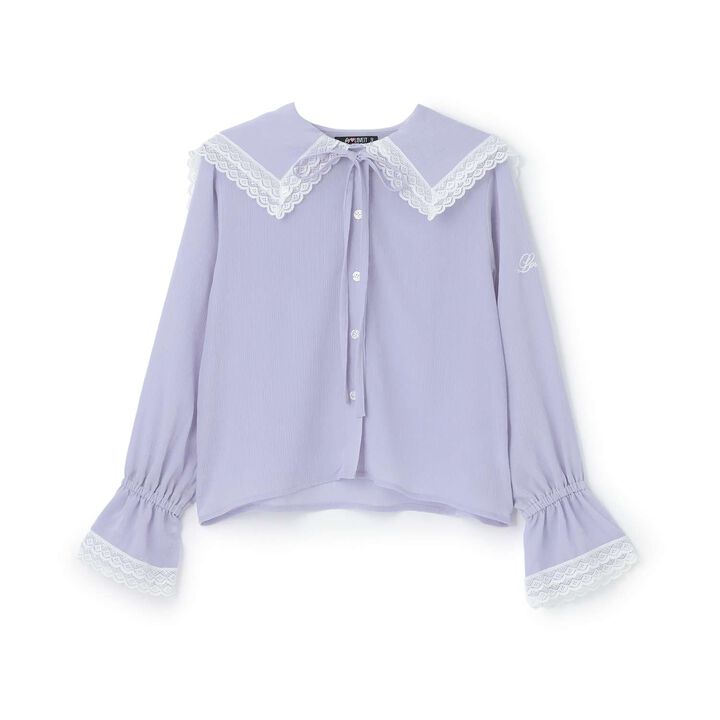 [Graduation Attire] Double Sailor Collar Blouse,Sax blue, medium image number 0