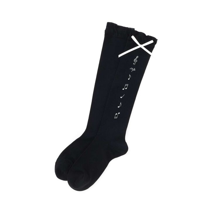 Note & Ribbon Knee-High Socks♪,, medium