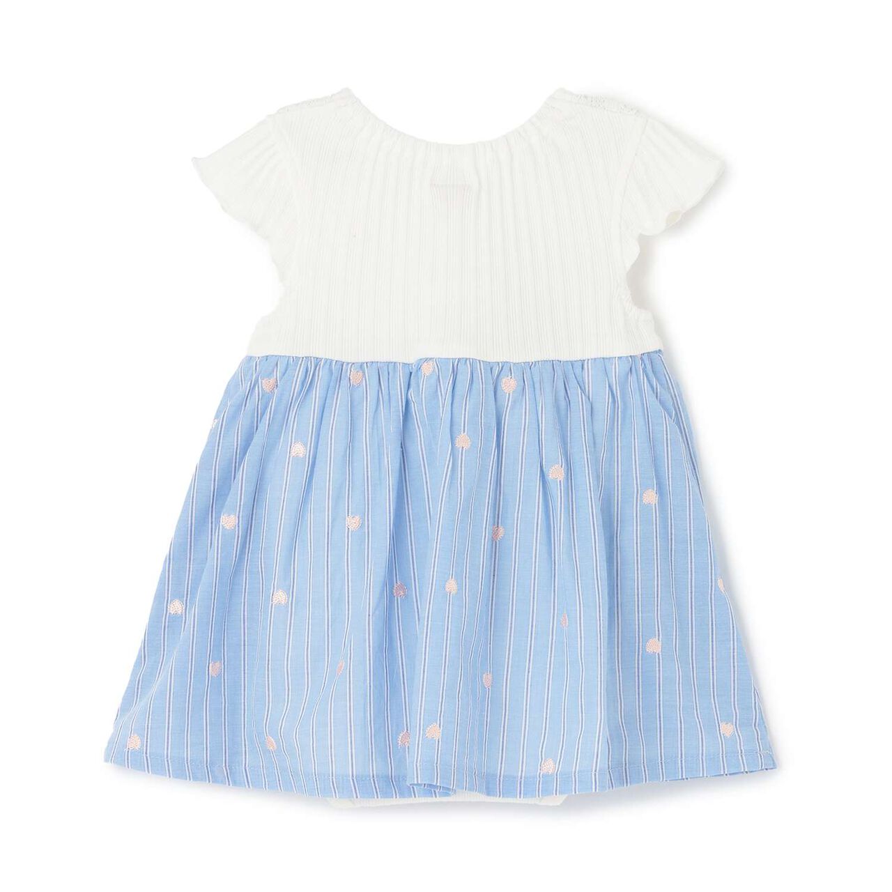 Link Heart Embroidery OP Romper,Light pink, large image number 1