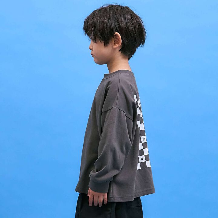 [Anti-Stain & Quick-Dry & Shape Retention] Checker Flag Printed T-Shirt [MNCM],Navy, medium image number 28