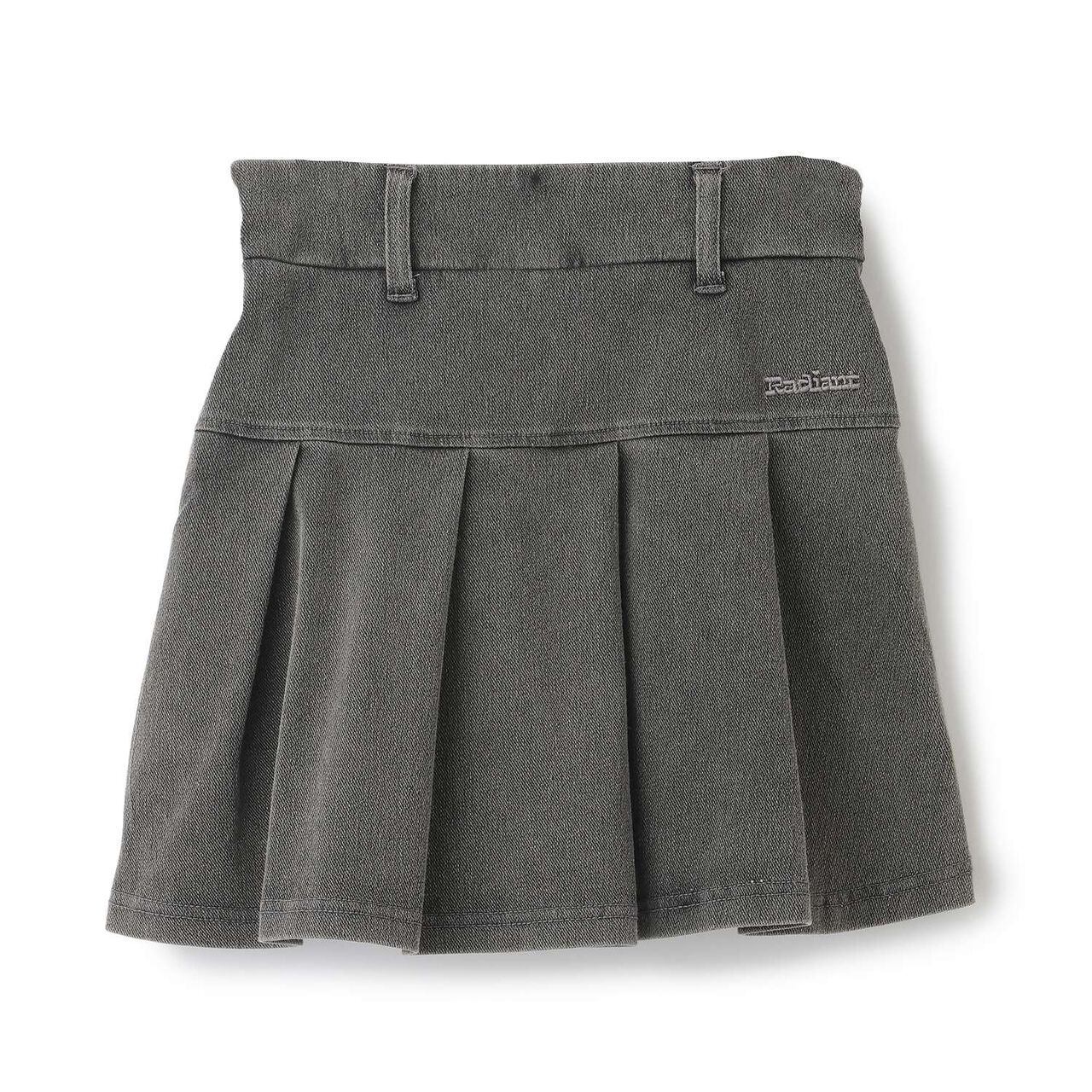 [With Belt Loops] Denim-Look Pleated Skirt,Blue, large image number 5