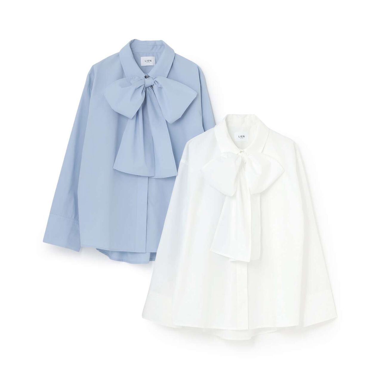 [Formal] Blouse with Tie,Blue, large image number 15