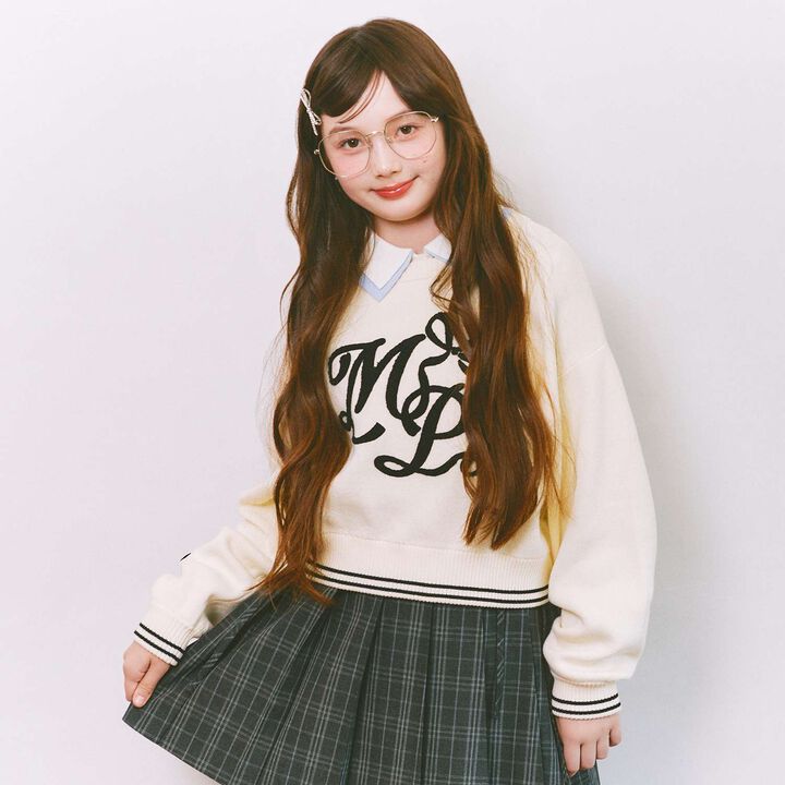 Logo Jacquard Embroidery Knitwear,, medium