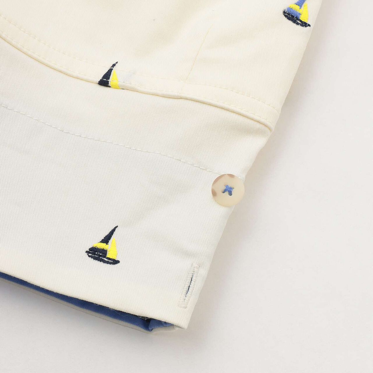 Yacht Embroidery Half Pants,Pearl white, large image number 7