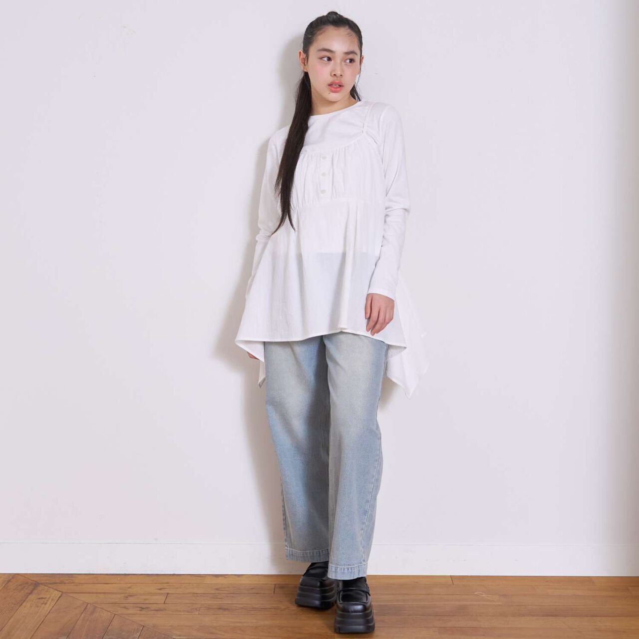 Asymmetrical Tunic Set,Black, large image number 3