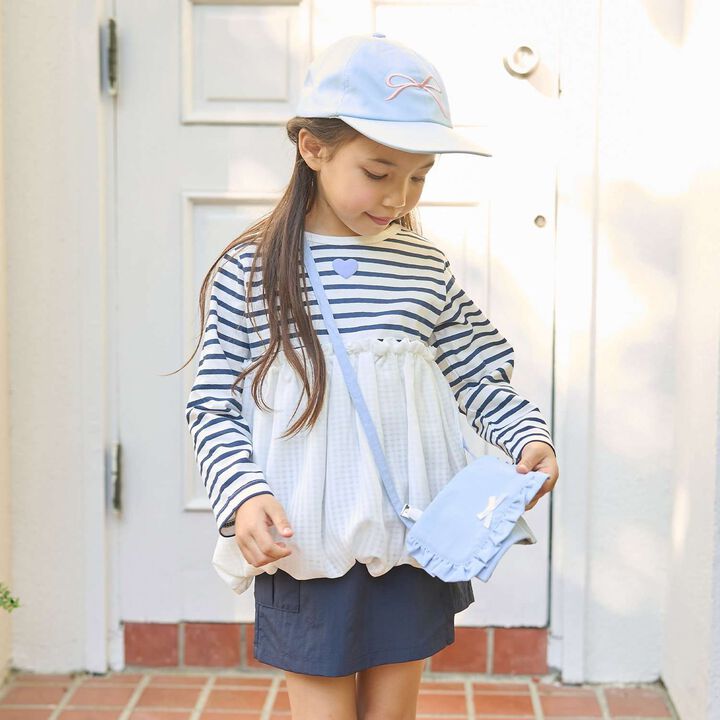 [School-Ready] [Water-Repellent, Anti-Stain, Durable, UV] Frill Detachable Pocket with Ribbon,Blue gray, medium image number 20