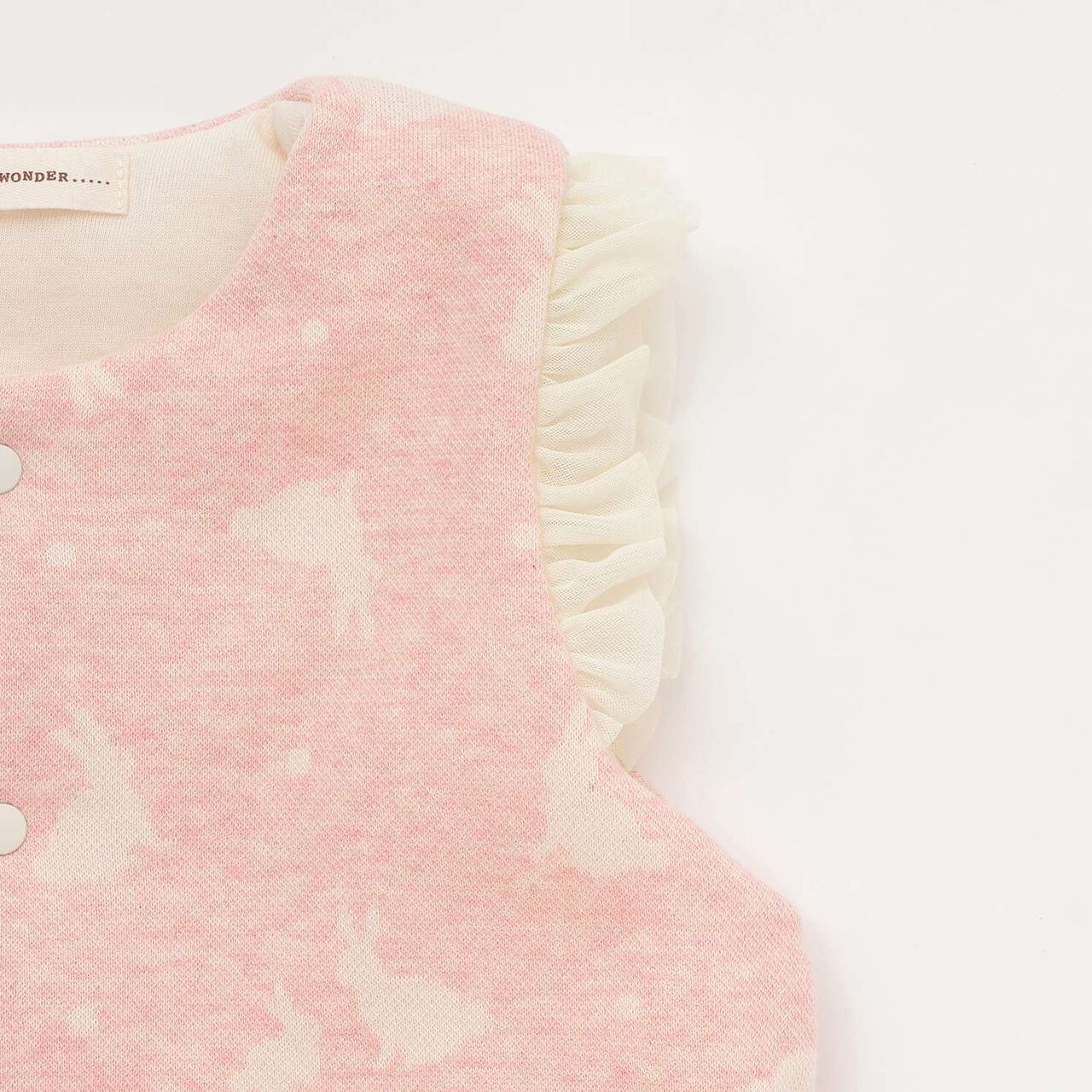 Organic Rabbit Jacquard Vest,Pink, large image number 3