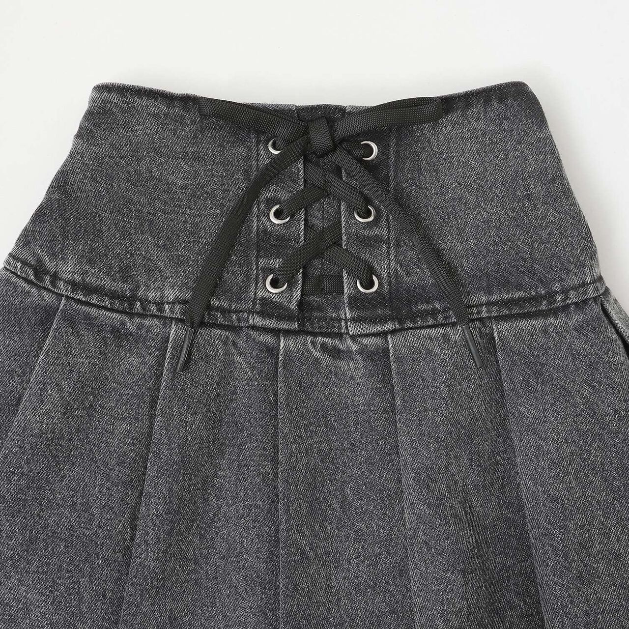 [Lace-Up Denim Skirt with Inner Pants],Blue, large image number 8