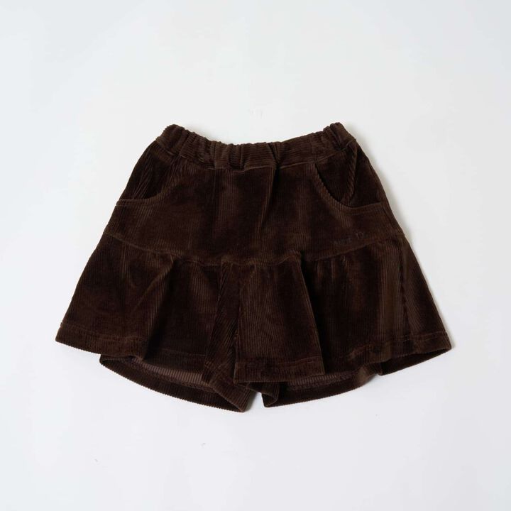 Gathered Cut Corduroy Skirt with Shorts,Deep green, medium image number 14