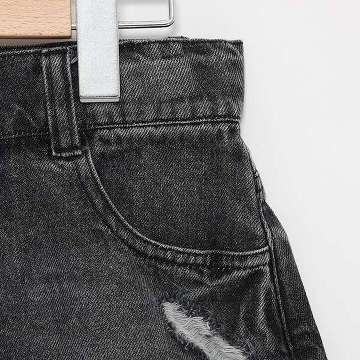 Distressed Denim Shorts,Gray, medium image number 14
