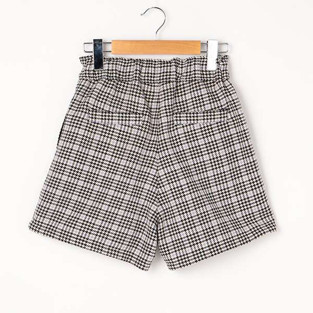 Houndstooth Shorts,Black, large image number 1
