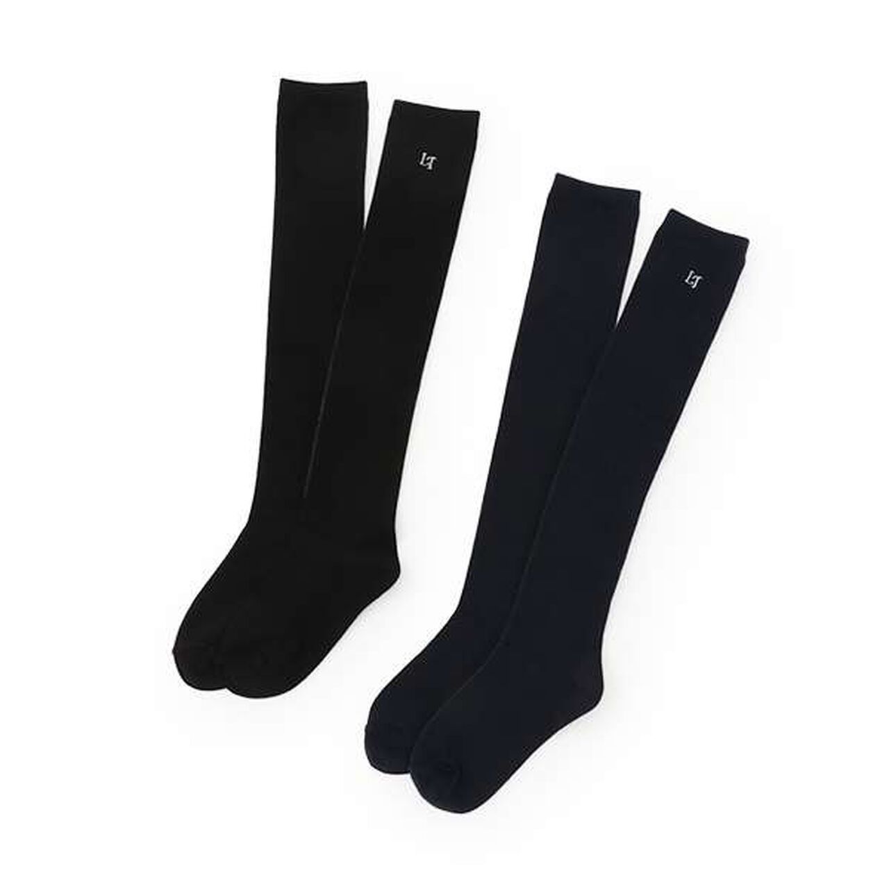[BS] Single-Point Embroidery Knee-High Socks,Black, large image number 4